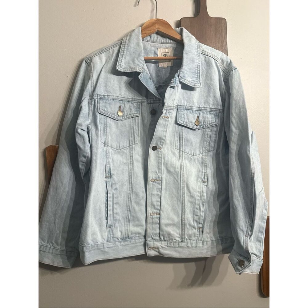 Rip Curl Light Blue Cotton Button Front Denim Jean Jacket Light Wash Size‎ Large